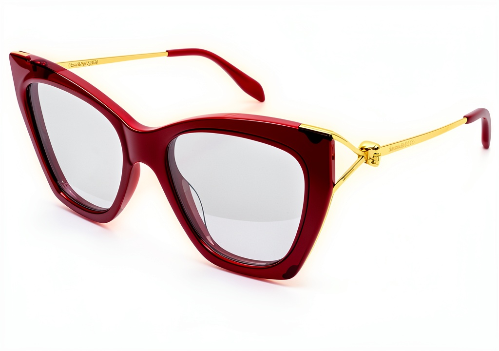 'Lunettes Alexander McQueen AM0376O posées sur un fond neutre'