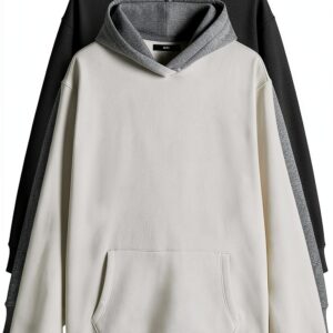 Sweat à capuche homme Next noir gris marl crème confort-0