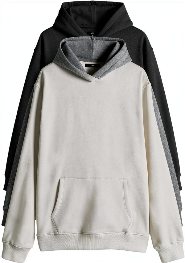 Sweat à capuche homme Next noir gris marl crème confort-0
