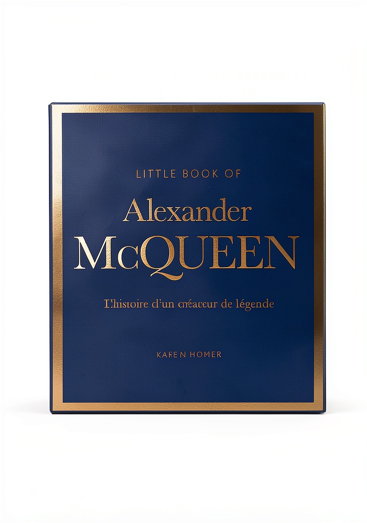 Installation du livre Alexander McQueen sur une table en bois, montrant la couverture et le format