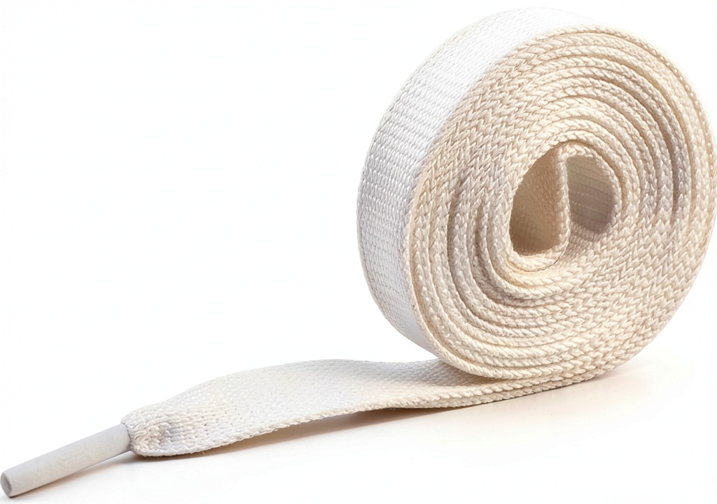Installation des lacets premium Alexander McQueen RAMIREZ BROTHERS blanc sur un bureau en bois