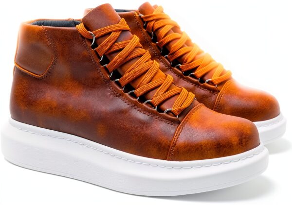 Solaress Baskets montantes cuir homme mode confortable