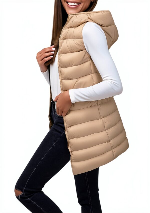 Manteau sans manche femme Generic nylon léger chaud-0