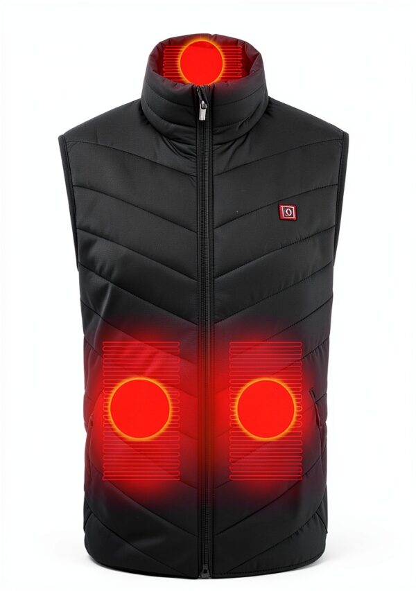 Manteau sans manche femme Nylon léger couleur noir-1