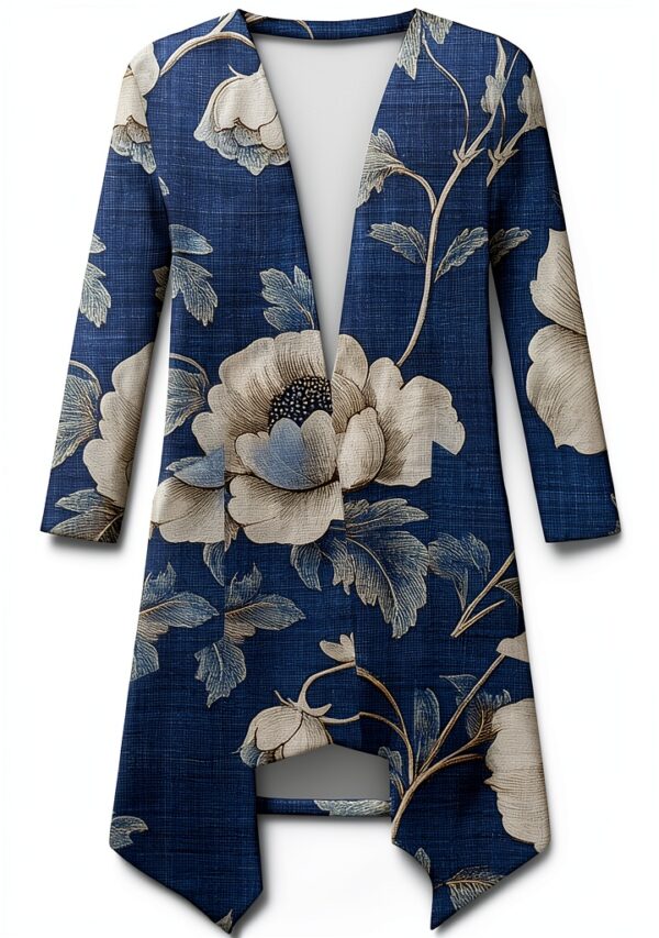 gilet femme Cardigan mi saison Imperméable Bleu-3