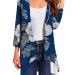 gilet femme Cardigan mi saison Imperméable Bleu-0
