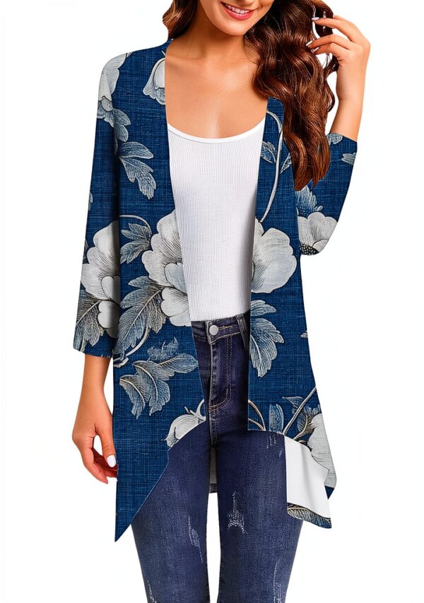 gilet femme Cardigan mi saison Imperméable Bleu-0