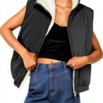 Manteau sans manche femme Generic - Isolation légère, col haut-0