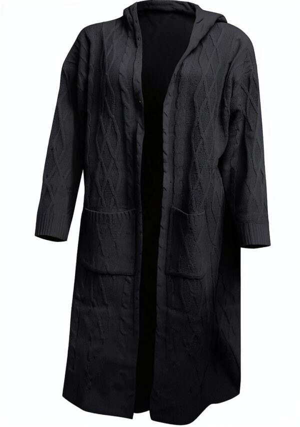 Gilet femme Imperméable BrandX Cardigan mi saison Grande Taille Noir-4
