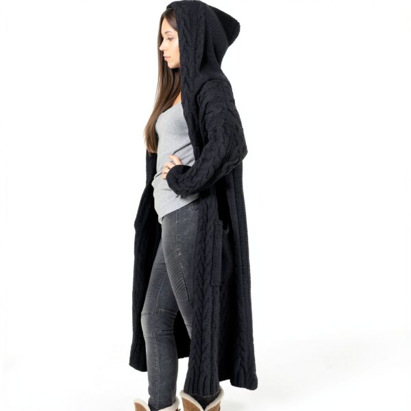 Gilet femme Imperméable BrandX Cardigan mi saison Grande Taille Noir-1