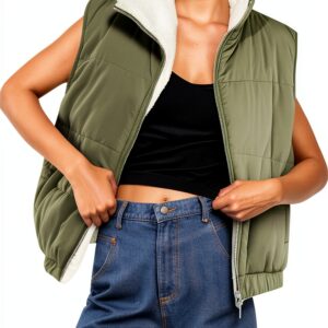 Manteau sans manche Femme Generic chaleur légère couleur variée-0