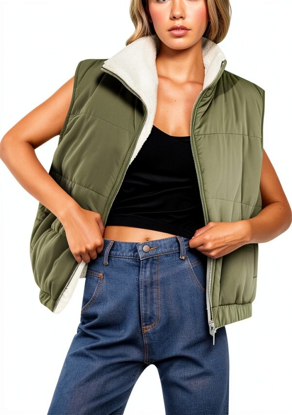 Manteau sans manche Femme Generic chaleur légère couleur variée-0