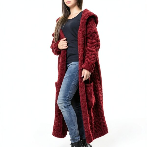 gilet femme mi-saison imperméable coupe-vent couleur rouge taille M-4