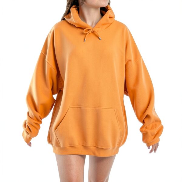 Sweat à capuche surdimensionné pour femme, tendance, décontracté, doublé en polaire, manches longues, épaules tombantes, pull à capuche pour femmes, pull à capuche tendance pour l'automne, tenue unie-1