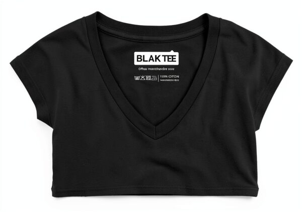 BLAK TEE Femme T-Shirt V-Neck Chat Obèse Pizza Blanc-3