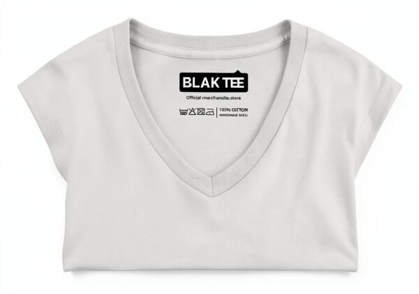 BLAK TEE Femme T-shirt V-Neck Chat Obèse Pizza Blanc XXL-3