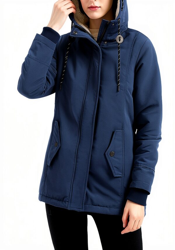 Manteau femme AMDOLE en coton polaire à capuche, couleurs, tailles-3