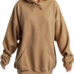 Sweat à capuche surdimensionné pour femme, tendance, décontracté, doublé en polaire, manches longues, épaules tombantes, pull à capuche pour femmes, pull à capuche tendance pour l'automne, tenue unie-0