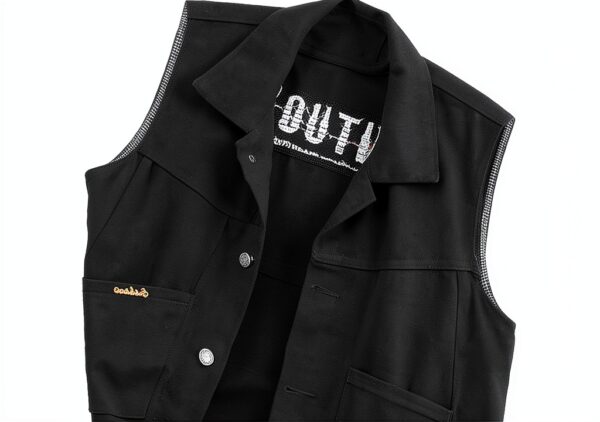 Cardigan noir femme - Gilet jean léger, grande taille, col revers-5
