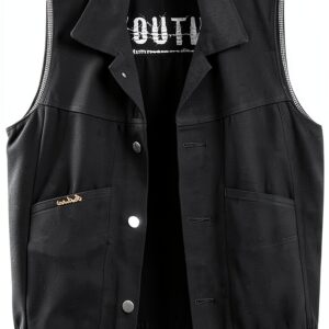 Cardigan noir femme - Gilet jean léger, grande taille, col revers-0