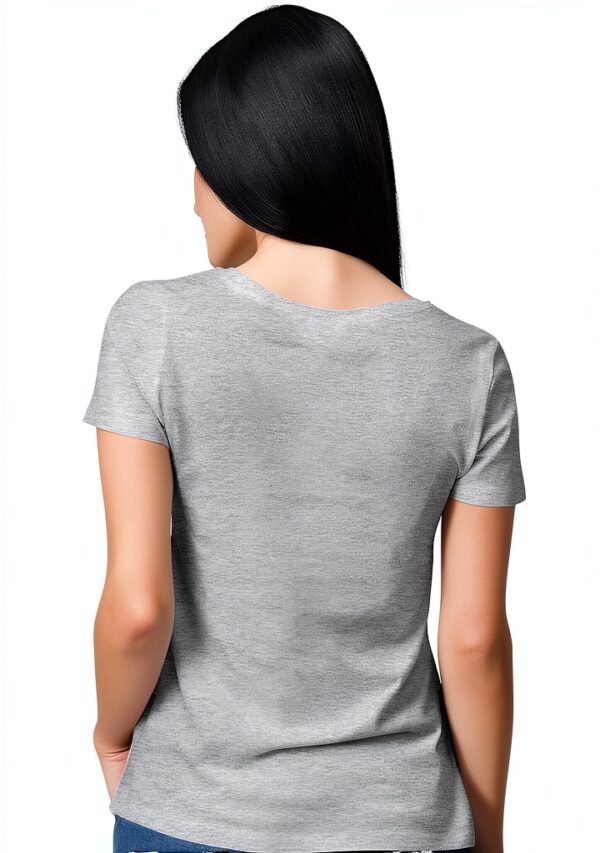 BLAK TEE Femme T-Shirt V-Neck Chat Obèse Pizza Blanc-4