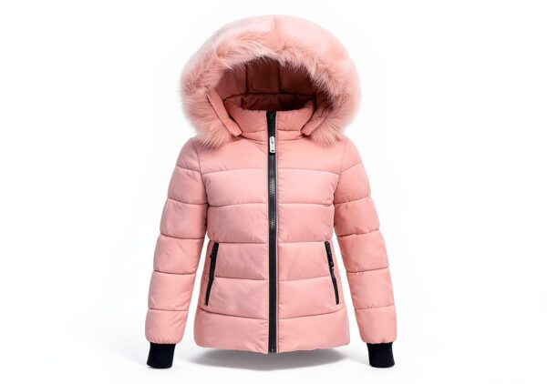 Manteau d'hiver femme matelassé à capuche fourrure - Longueur moyenne-3