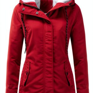 Manteau femme AMDOLE grande taille en coton à capuche-0