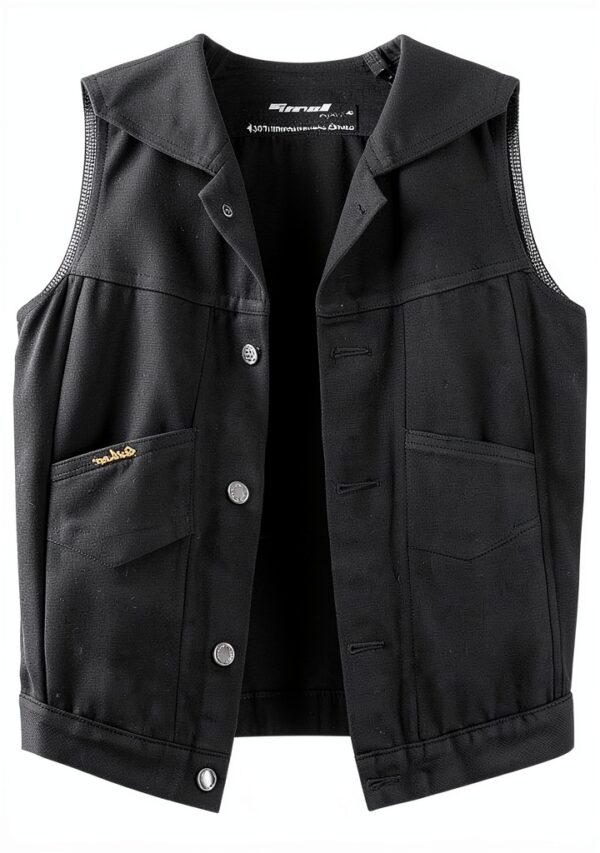 Cardigan noir femme - Gilet jean léger, grande taille, col revers-4