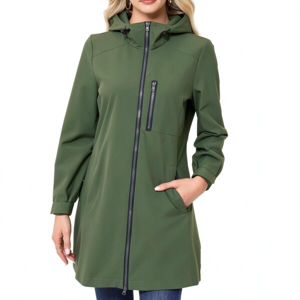 Trench Softshell femme coupe-vent à capuche, poches – tailles XXL-3XL-1