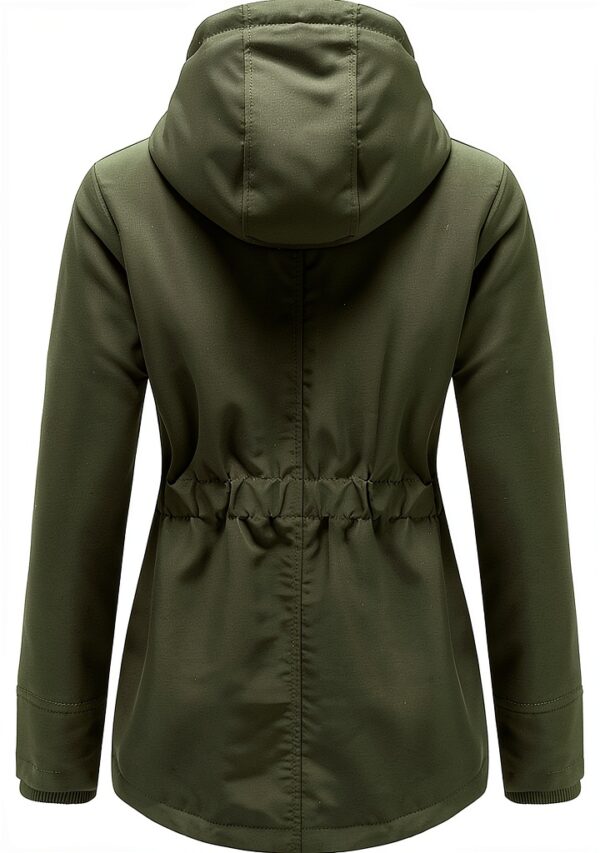 AMDOLE Manteau femme grande taille coton polaire à capuche vert L-2