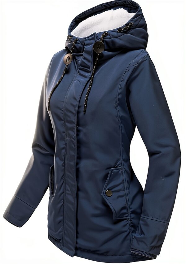 Manteau femme AMDOLE en coton polaire à capuche, couleurs, tailles-1