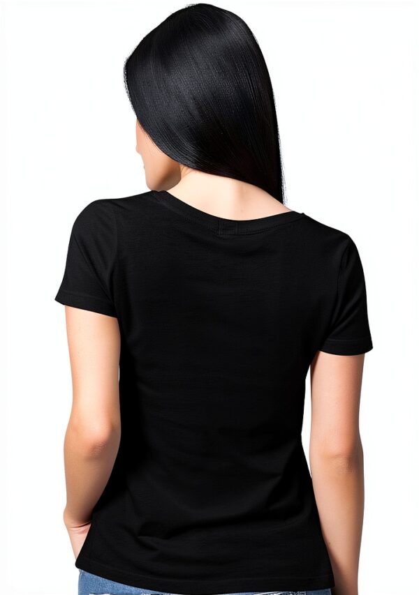 BLAK TEE Femme T-Shirt V-Neck Chat Obèse Pizza Blanc-4