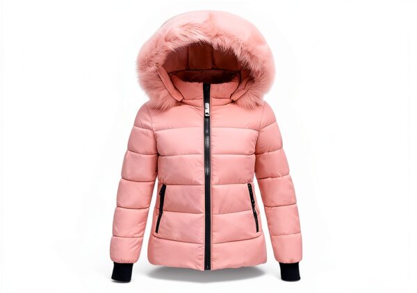 Manteau d'hiver femme matelassé à capuche fourrure - Longueur moyenne-3