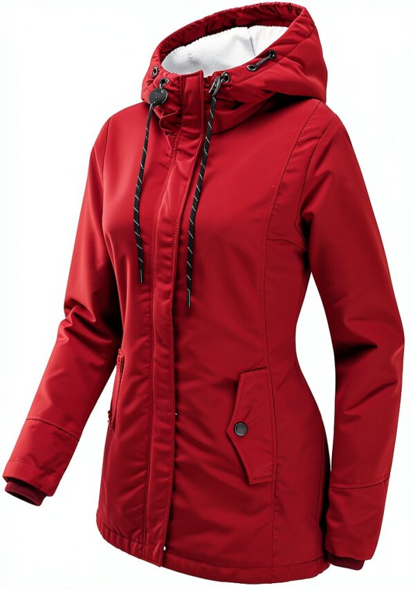 Manteau femme AMDOLE grande taille en coton à capuche-4