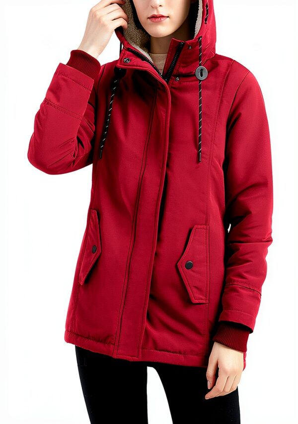 Manteau femme AMDOLE grande taille en coton à capuche-2