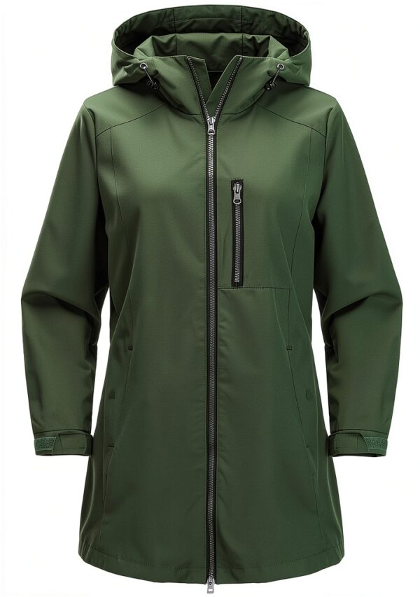Trench Softshell femme coupe-vent à capuche, poches – tailles XXL-3XL-2