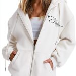 Sweat à capuche pour femme UK 2025 Halloween surdimensionné imprimé lettres pull à manches longues avec poche mignon ample Y2K vêtements d'automne pull haut d'Halloween léger couleur unie cardigan-0
