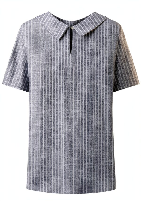 Chemise femme coton‑lin respirant à poches – Grande taille-2