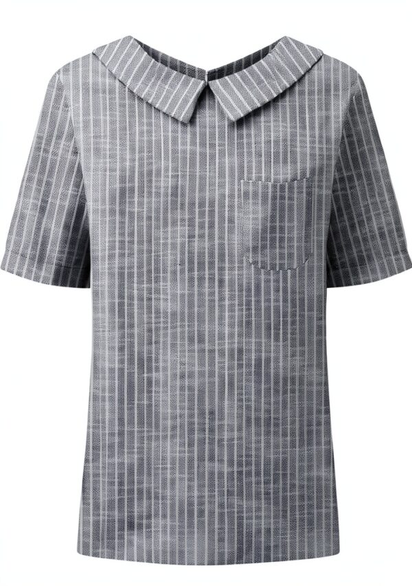 Chemise femme coton‑lin respirant à poches – Grande taille-1