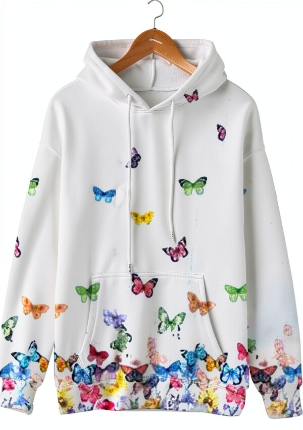 Sweat à capuche pour femme avec fermeture éclair intégrale et cordon de serrage - Grandes poches - Tunique à manches longues - Cordon de serrage - Col en V - Pull décontracté - Printemps - Automne-5