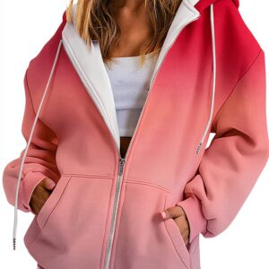 Sweat à capuche surdimensionné pour femme - Style décontracté à manches longues - Uni - Haut tendance - Ample et confortable - Avec cordon de serrage - Pour Halloween, automne, hiver - Avec poches-0