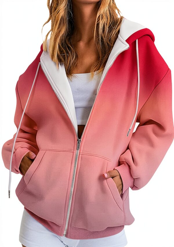 Sweat à capuche surdimensionné pour femme - Style décontracté à manches longues - Uni - Haut tendance - Ample et confortable - Avec cordon de serrage - Pour Halloween, automne, hiver - Avec poches-0