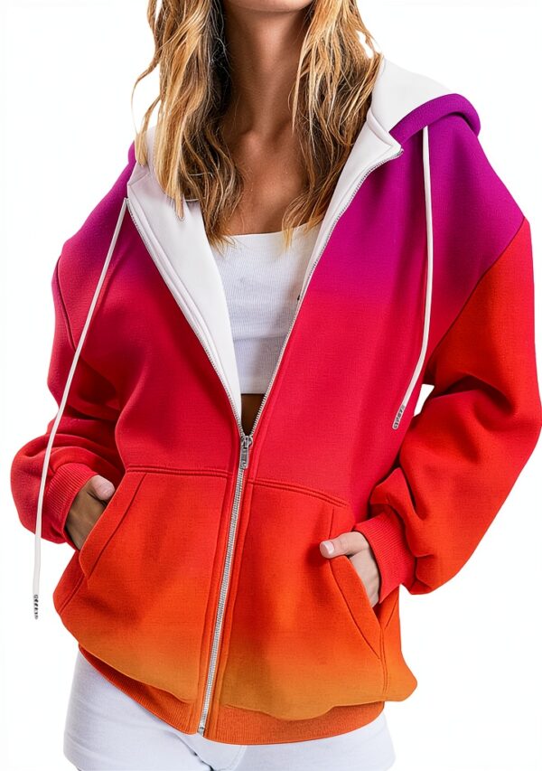 Sweat à capuche surdimensionné pour femme - Style décontracté à manches longues - Uni - Haut tendance - Ample et confortable - Avec cordon de serrage - Pour Halloween, automne, hiver - Avec poches-0