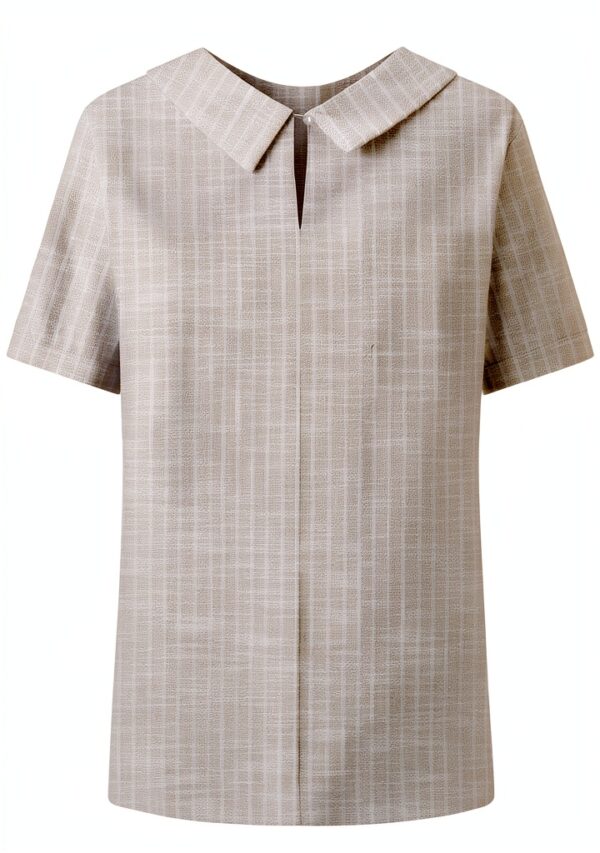 Chemise femme en coton-lin respirant à poches – coupe mince –-2