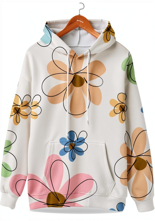 Sweat à capuche surdimensionné à manches longues pour femme - Sweat à capuche surdimensionné avec poches - Sweat à capuche fin uni-5