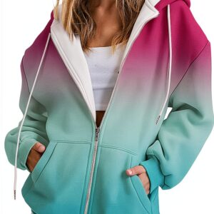 Sweat à capuche surdimensionné pour femme - Polaire douce, avec poches-0