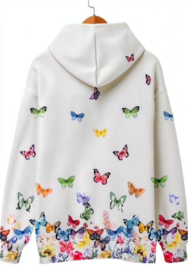 Sweat à capuche pour femme avec fermeture éclair intégrale et cordon de serrage - Grandes poches - Tunique à manches longues - Cordon de serrage - Col en V - Pull décontracté - Printemps - Automne-6