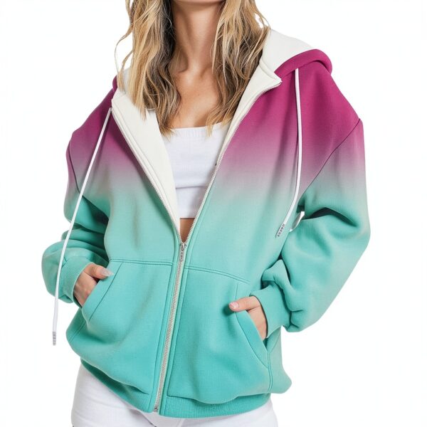 Sweat à capuche surdimensionné pour femme - Polaire douce, avec poches-1
