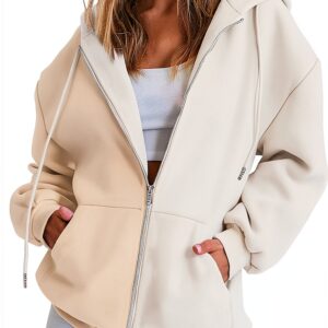 Sweat à capuche zippé pour femme - Pull en polaire douce - Coupe-0