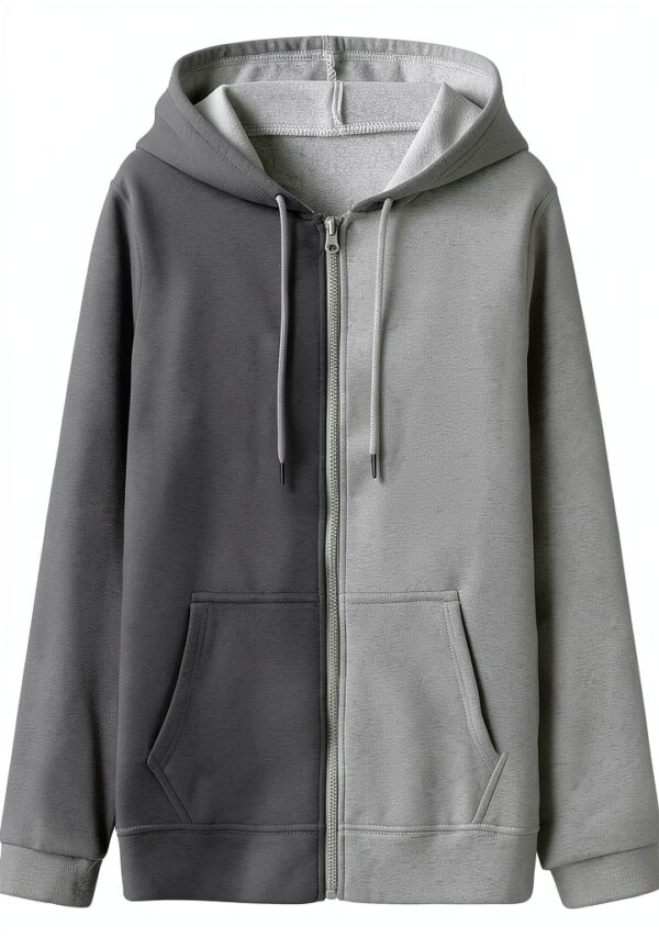 Sweat à capuche zippé pour femme - Pull en polaire douce - Coupe-3